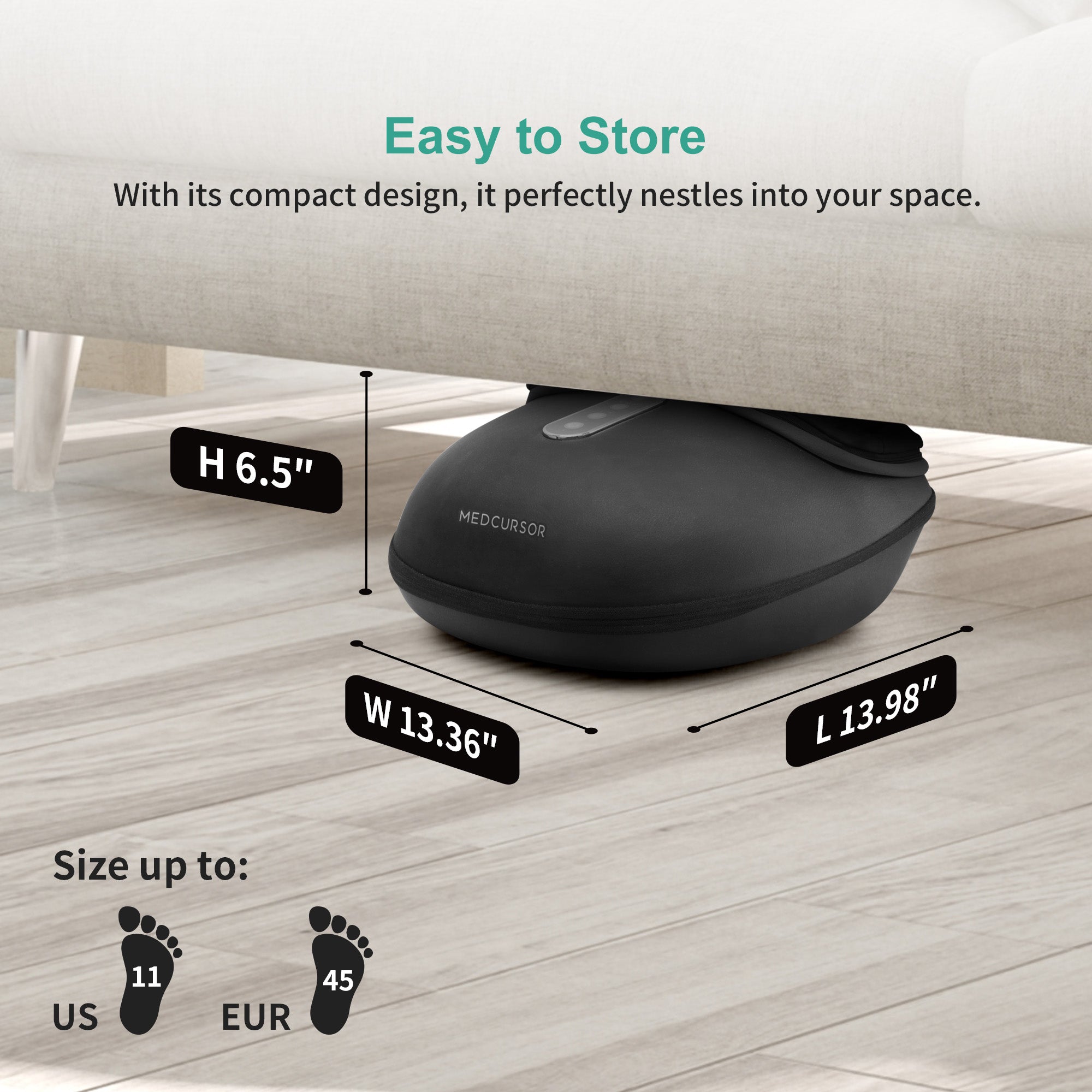 Medcursor Foot Massager Machine with Heat, Deep Kneading Massager