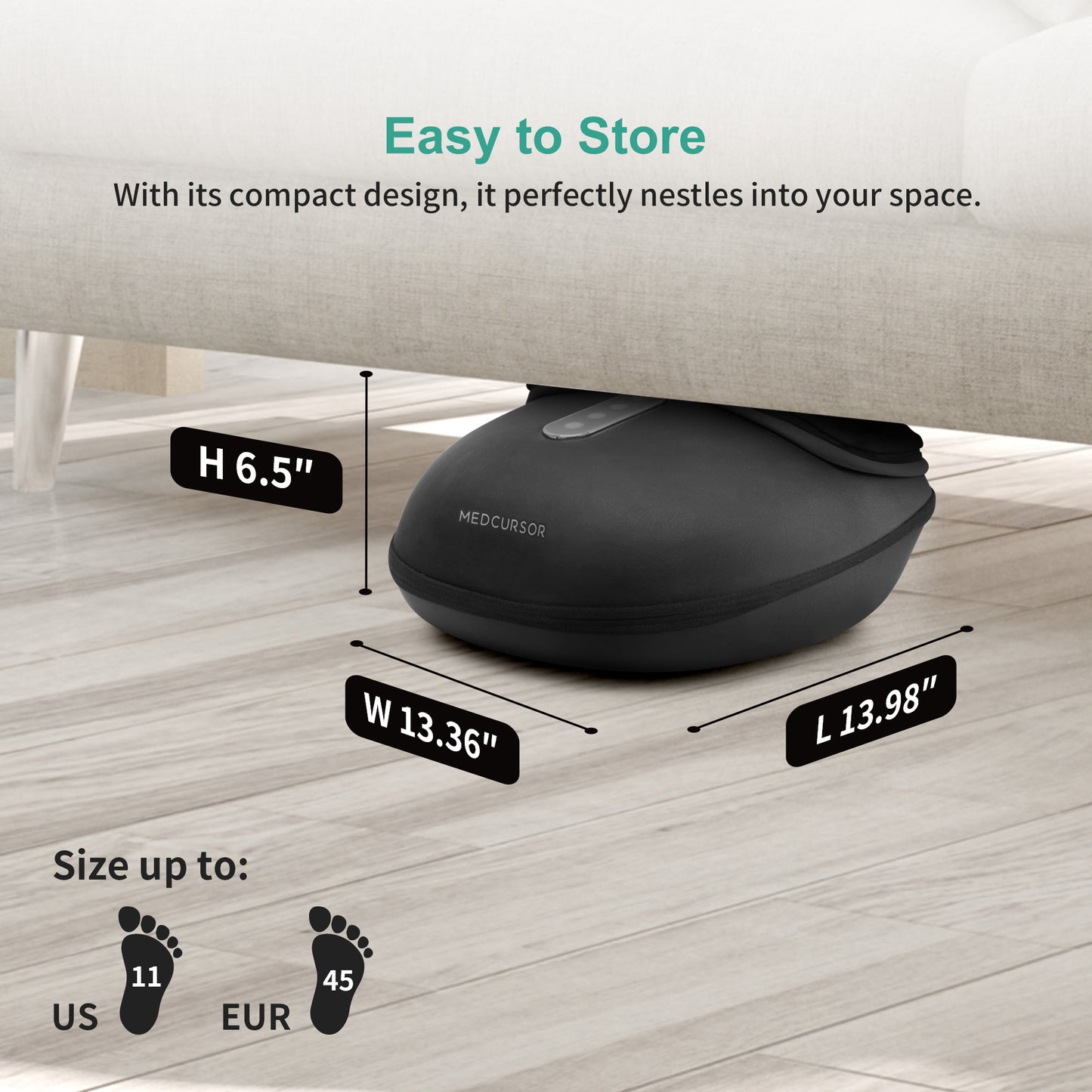 Medcursor Foot Massager Machine with Heat, Deep Kneading Massager