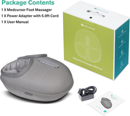 Medcursor Foot Massager Machine with Heat, Deep Kneading Massager (Gray)
