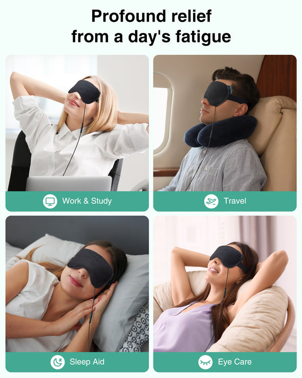 Heated Eye Mask - Medcursor Rechargeable Electric Eye Mask for Dry Eyes, with External Controller, 2500 mAh Large Battery & Washable Cover, Blackout Eye Mask for Sleeping, Skincare, Relax Eye Fatigue