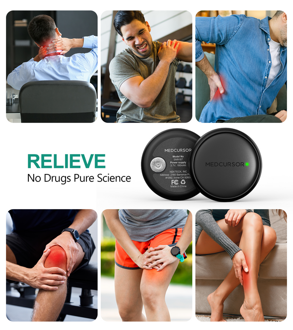 Medcursor Wireless 3-in-1 TENS Unit, Dual-Channel Muscle Stimulator with App Control & Session Memory, EMS Machine with 25 Intensities and 8 Target Areas, Storage Pouch, Designed for Back Pain Relief
