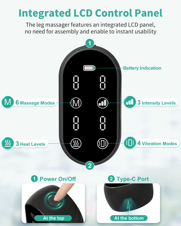 Medcursor Cordless Foot and Leg Massager with Heat, Rechargeable Leg Massager for Circulation and Pain Relief