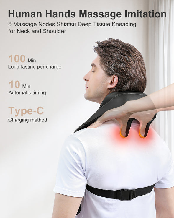 Medcursor Cordless Neck Shoulder Massager with Heat