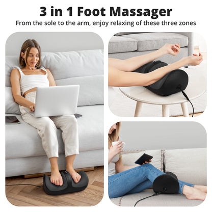 Medcursor Foot Massager with Heat, Feet and Calf Massager Machine with Massage Roller, Adjustable Intensity for Foot Massage, Lightweight and Relax for Home or Office Use (Not Cordless)
