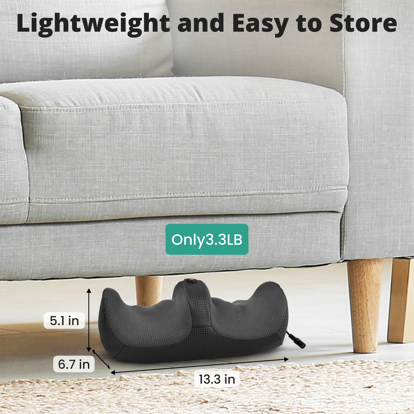 Medcursor Foot Massager with Heat, Feet and Calf Massager Machine with Massage Roller, Adjustable Intensity for Foot Massage, Lightweight and Relax for Home or Office Use (Not Cordless)