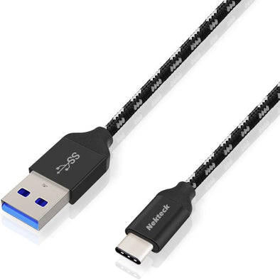 USB Type C Cable, Nylon Braided USB-C to USB Type A Male Data & Charging Cord