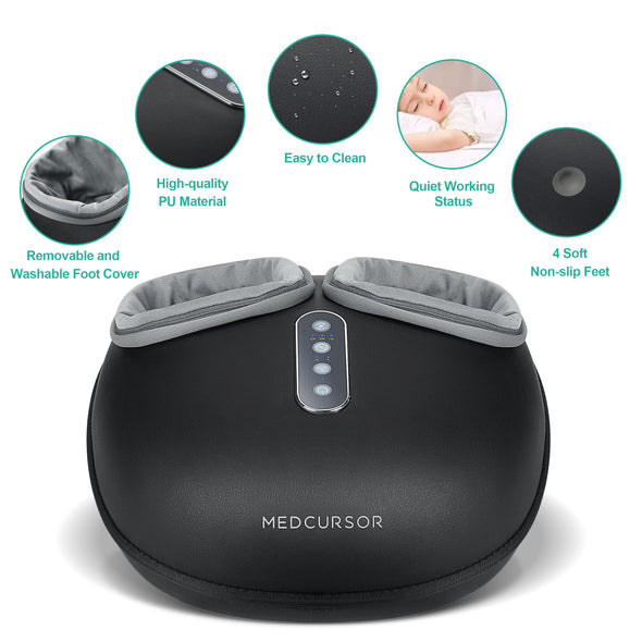 Medcursor Foot Massager Machine with Heat, Deep Kneading Massager (Certified Refurbished)
