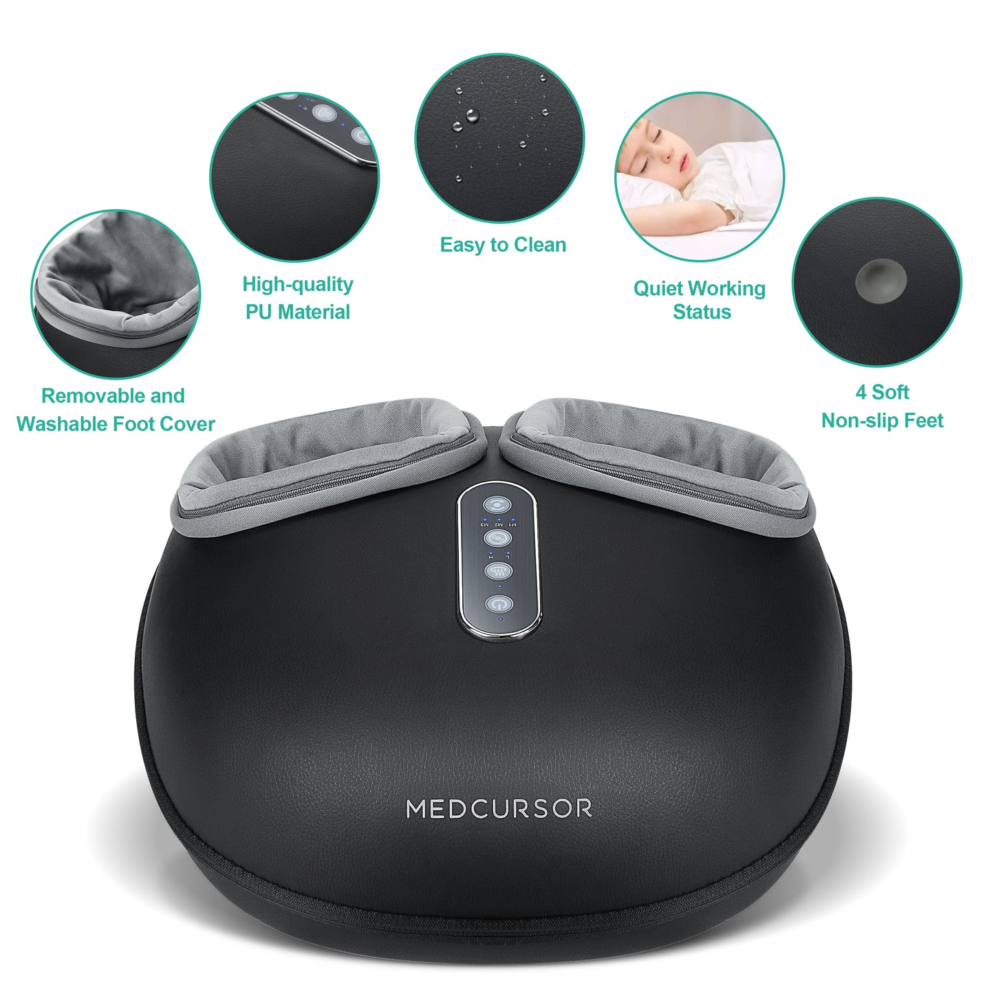 Medcursor Foot Massager Machine with Heat, Deep Kneading Massager