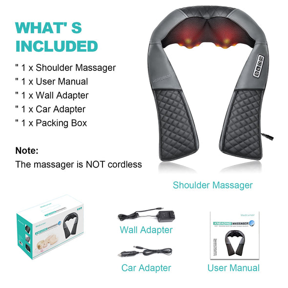 Medcursor Neck Shoulder Massager with Heat (Certified Refurbished)