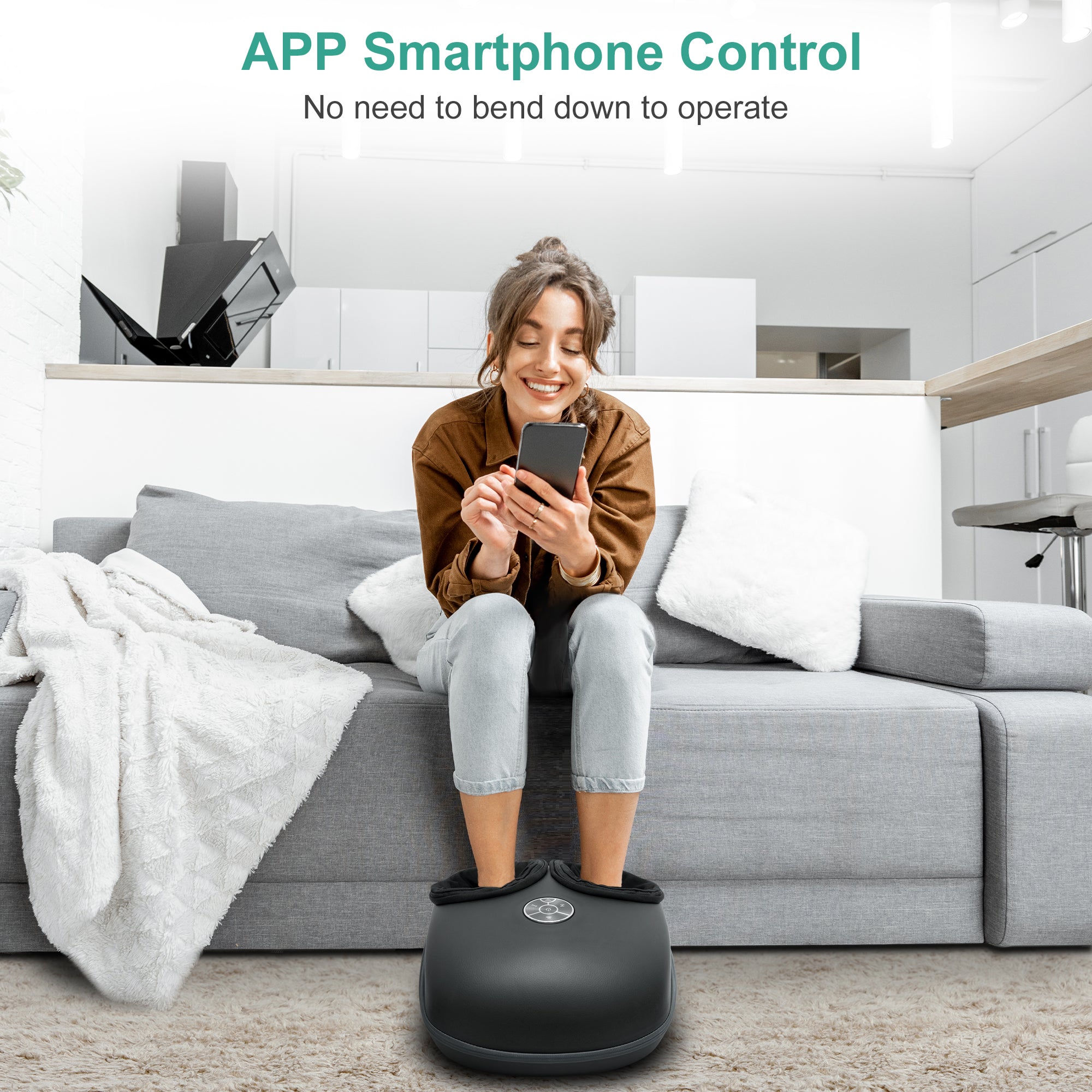 Medcursor SmartFoot Massager Machine with Heat, Deep Kneading Massager