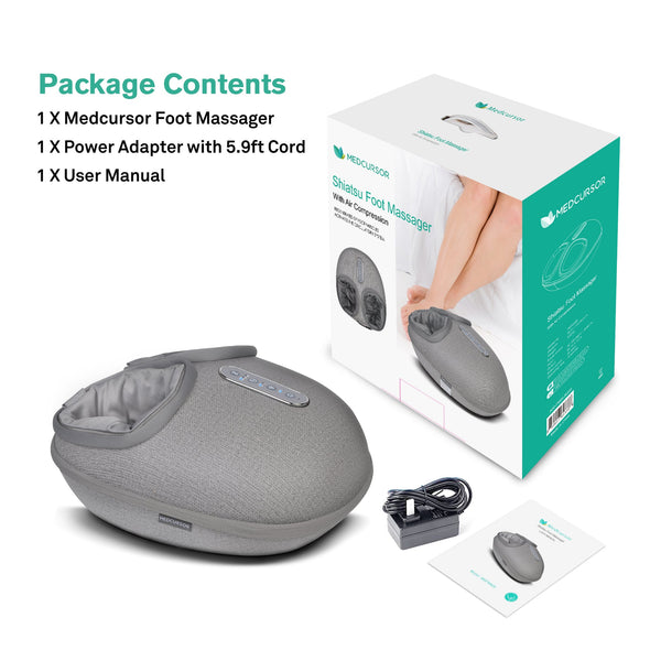 Medcursor Foot Massager Machine with Heat, Deep Kneading Massager (Certified Refurbished)